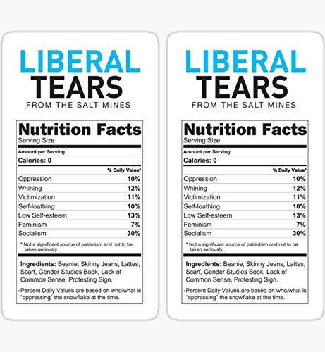 2-3 Inch Funny Liberal/Democrat Tears Stickers Pack - Joke Supplement Facts Decals for Scrapbooking, Phone Cases & DIY Crafts - Waterproof Vinyl Stickers for Laptops, Notebooks & Water Bottles