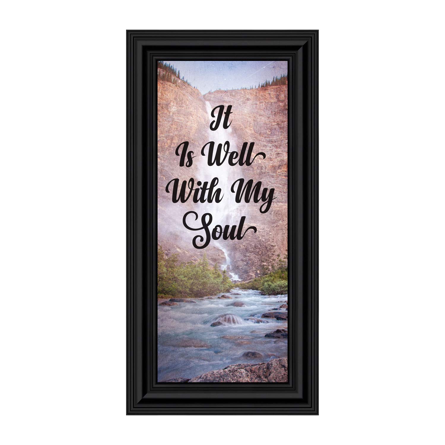 It Is Well With My Soul Wall Art & Picture Frame - Crossroads Home Décor 7402B - Inspirational Christian Home Decor for Living Room, Bedroom & Office