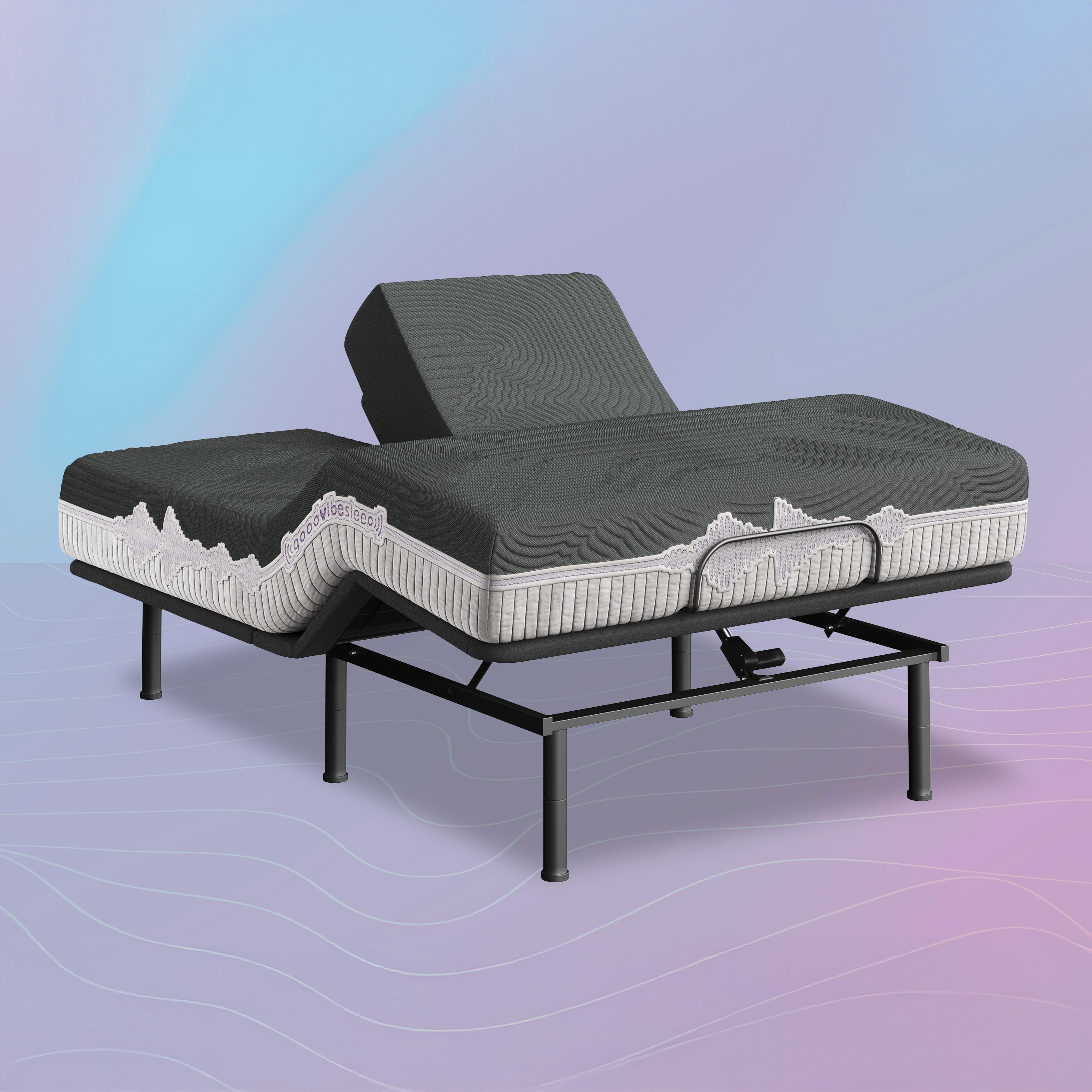 Good Vibe Sleep Adjustable Bed Frame - Queen Size Adjustable Base with Massage & Zero Gravity - Perfect for Back Pain Relief & Better Sleep