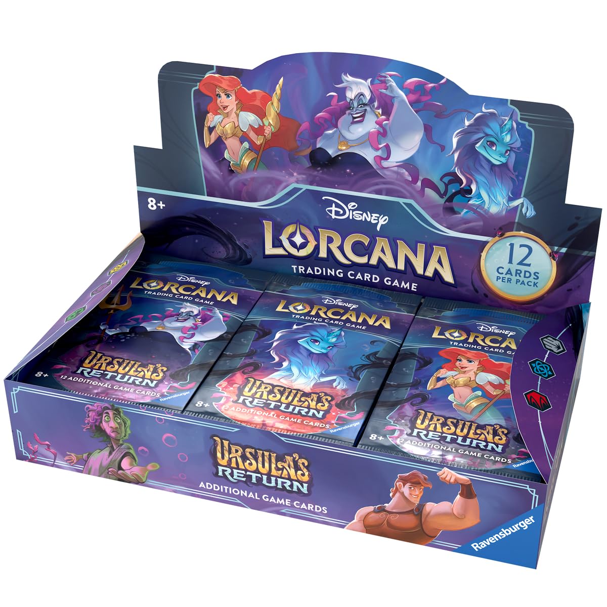 Ravensburger Disney Lorcana TCG: Ursula's Return Booster Pack Display - 24 Packs with 12 Trading Cards Each | Perfect for Collectors & Disney Fans | Great for Game Nights, Birthday Gifts & Family Fun | Ages 8+