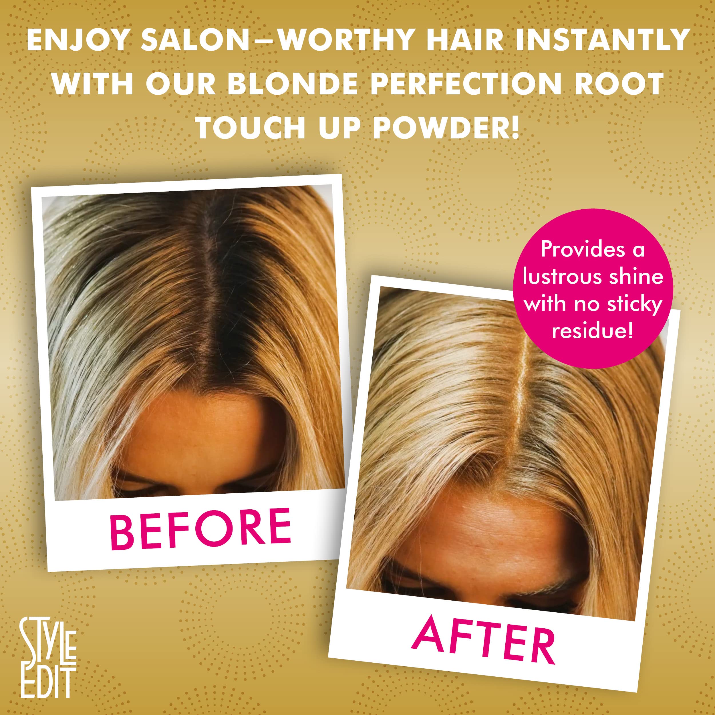 Style Edit Root Touch Up Powder for Dark Blonde Hair - Water Resistant, Non-Sticky Gray Root Cover, Compact & Mess-Free (3 Pack) | Perfect for Quick Root Coverage Between Salon Visits, Travel & Everyday Use