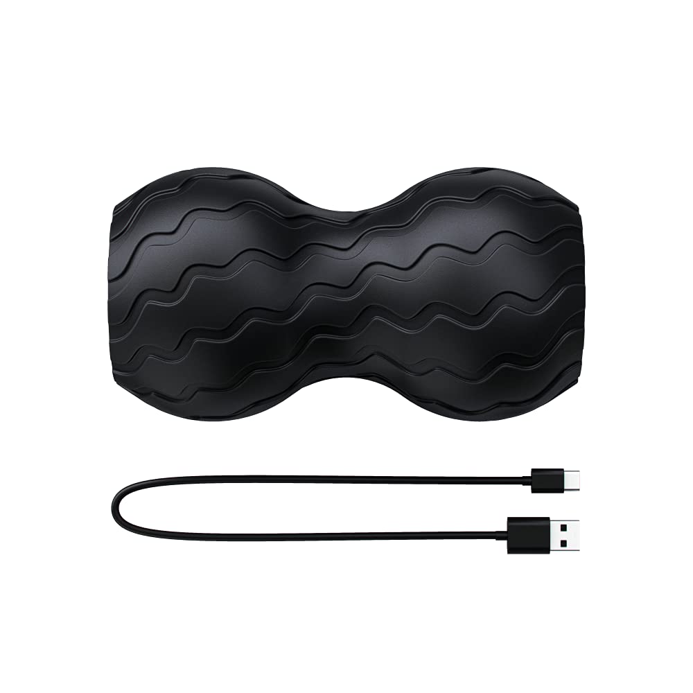 Therabody Wave Series Wave Duo - Ergonomic Foam Roller with Bluetooth & 5 Custom Vibration Settings for Back, Neck & Spine Pain Relief | Portable Muscle Massager for Home, Gym & Office Recovery