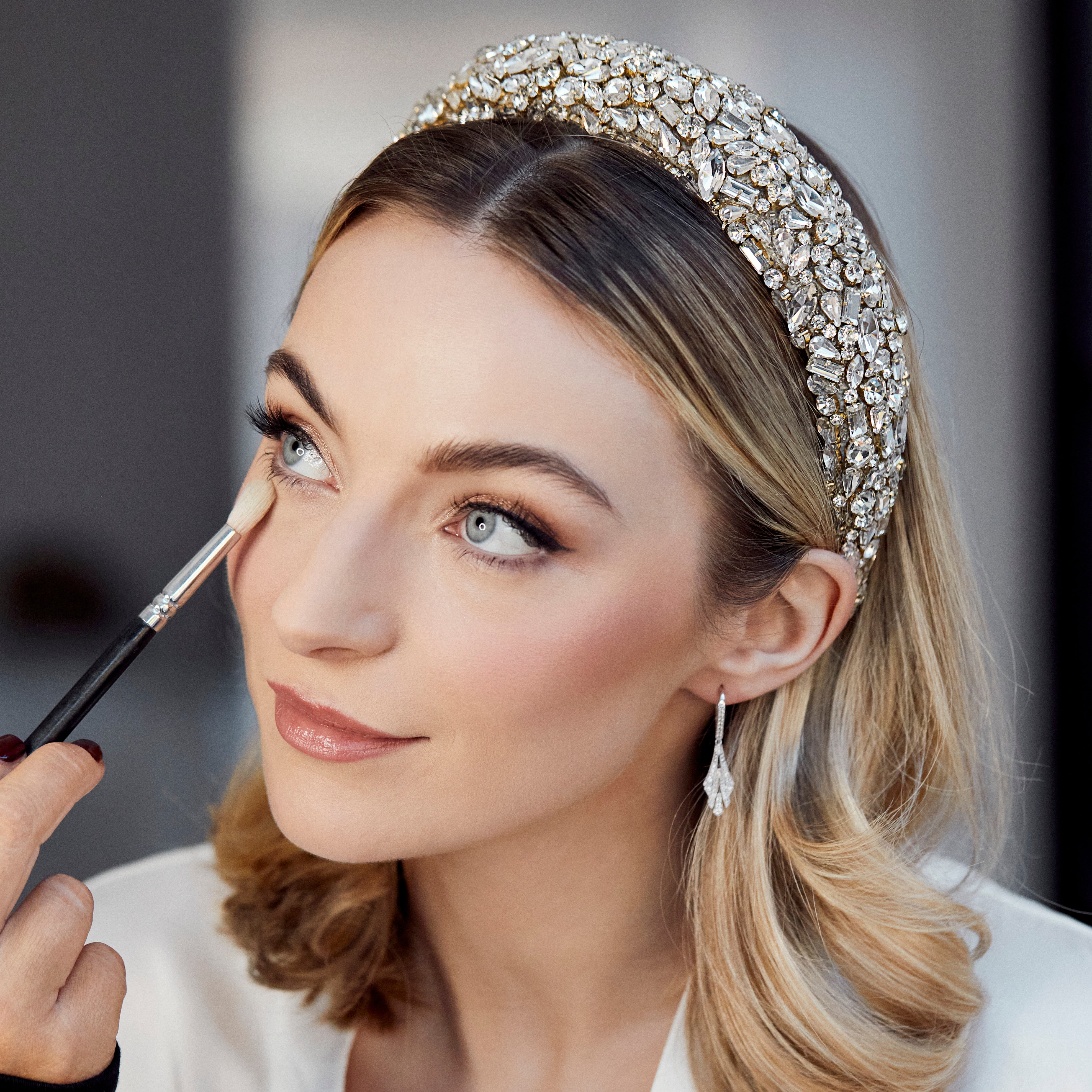 Gia Crystal Embellished Wide Headband for Women - Elegant Rhinestone Hair Accessories for Weddings, Parties & Special Occasions