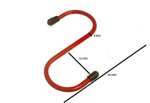 120 Pack Heavy Duty Red Plastic Coated S Hooks - 4 Inch (100mm) Storage Hangers for Garage, Closet & Home Organization - Perfect for Hanging Tools, Plants & Decor