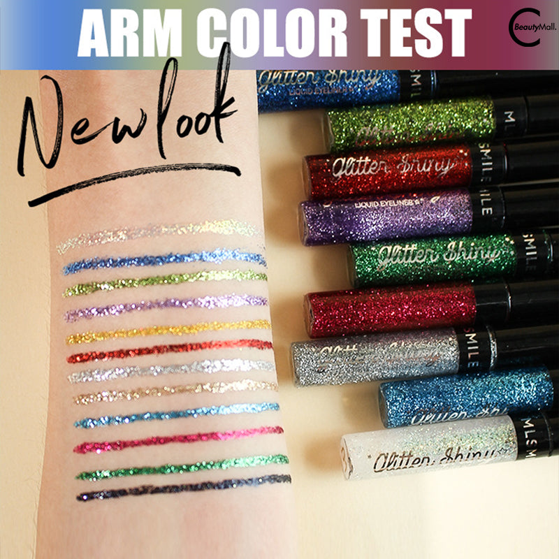 MLSMILE Waterproof & Long Lasting Glitter Liquid Eyeliner - Smudge Proof, Vibrant Colors for Party, Halloween, Cosplay & Everyday Makeup