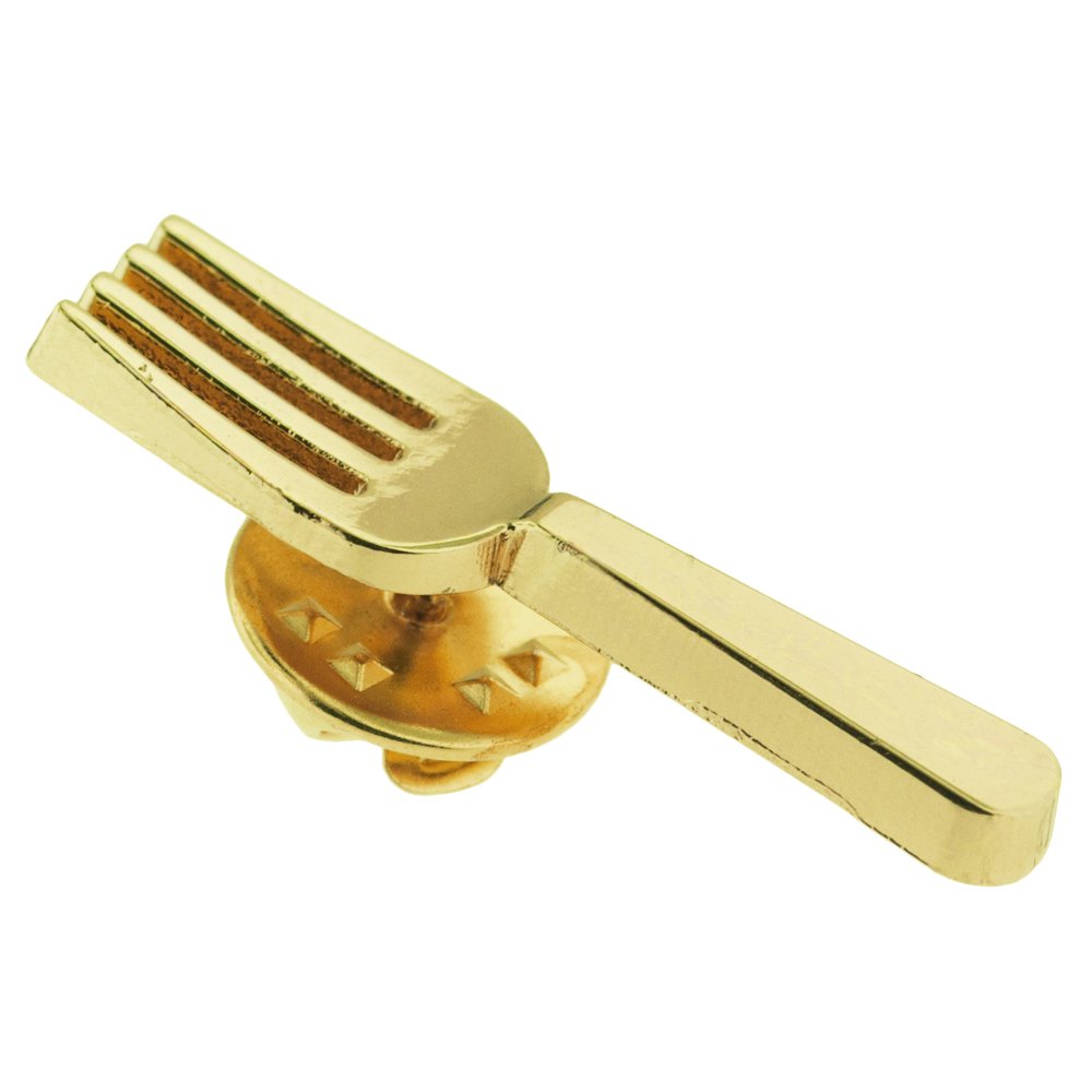 Gold Plated Fork Lapel Pin - Elegant Culinary Utensil Brooch for Chefs, Food Lovers & Kitchen Enthusiasts - Perfect for Cooking Events, Gifts & Fashion Accessories