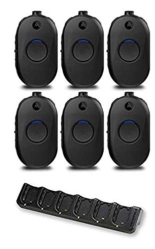 Motorola CLP1080e UHF 8-Channel 1-Watt Two-Way Radios (6-Pack with Bank Charger) - Ideal for Construction, Warehousing & Outdoor Adventures