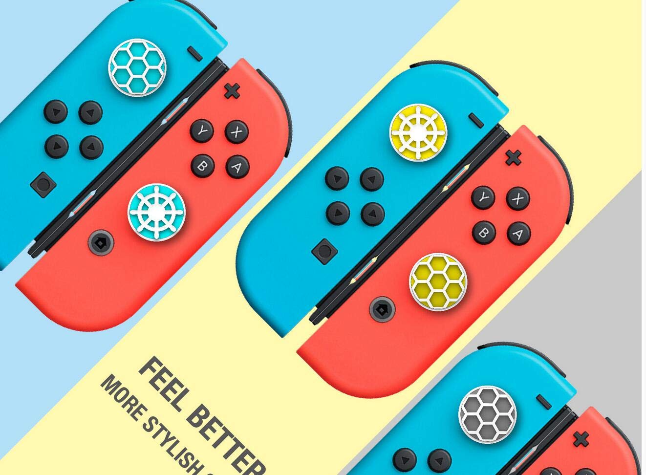 Ergonomic Silicone Thumb Grip Caps for Nintendo Switch & Switch Lite - Cute Joystick Covers for Joy-Con Controllers - Comfortable Gaming Accessories for Extended Play Sessions