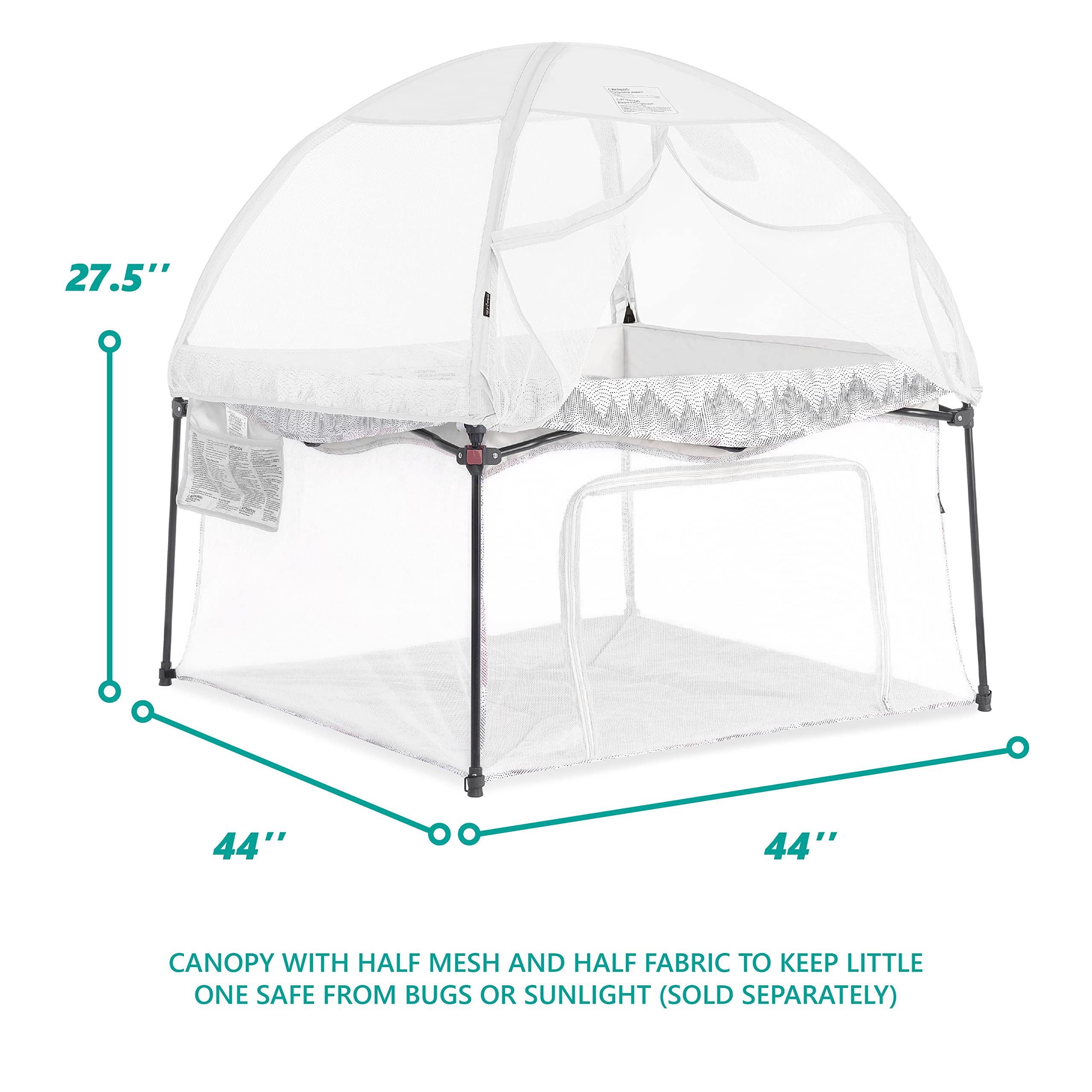 Dream On Me Ziggy Square Playpen - Breathable Mesh Walls, Easy Setup & Compact Fold for Travel | Stylish Dove White Finish | Lightweight & Portable for Home, Nursery, or On-the-Go Use