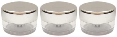 10g Clear Acrylic Cosmetic Jars with Silver Leakproof Lids - 3-Pack Set for Travel-Friendly Makeup Storage | Perfect for Creams, Lotions & DIY Beauty Products