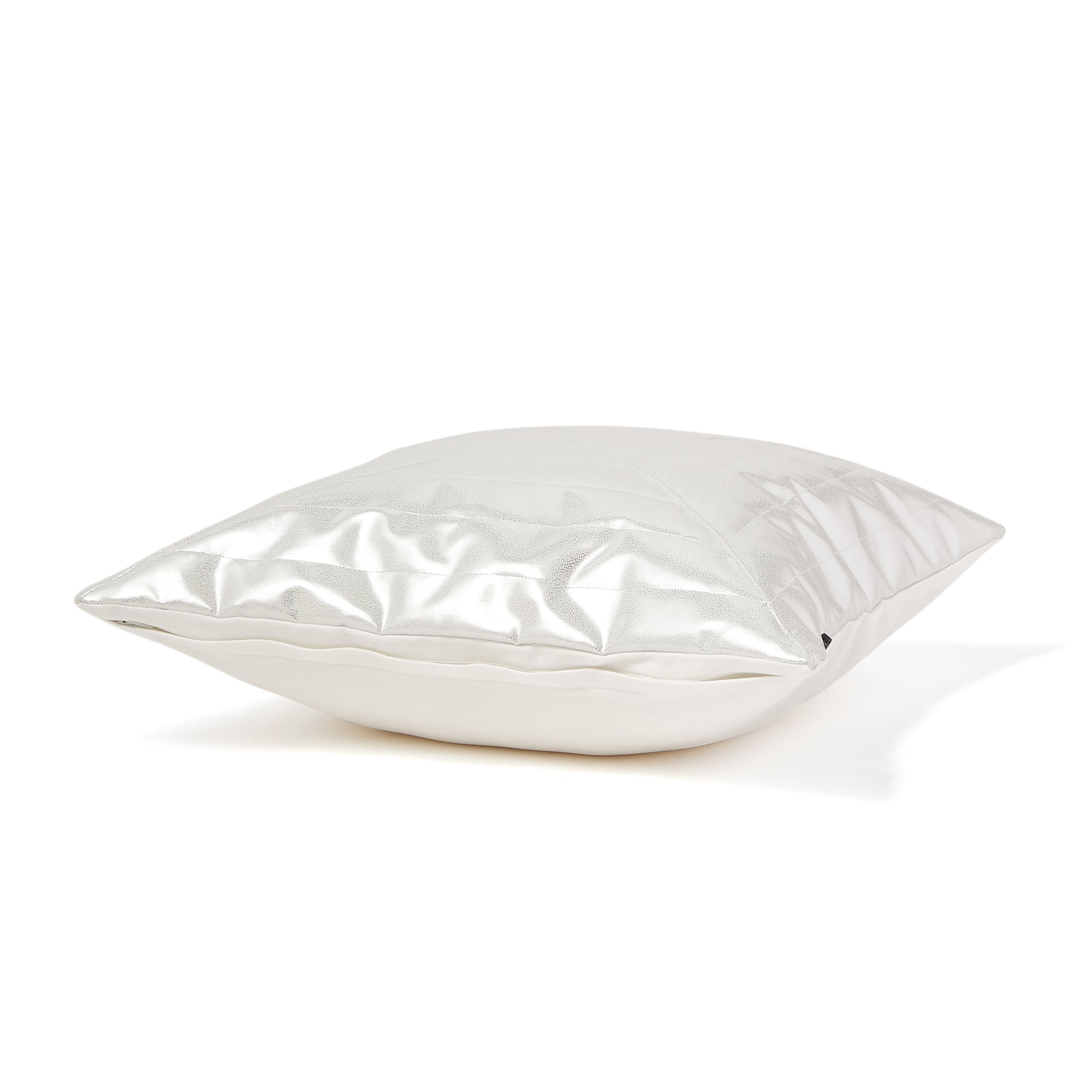 Premium Metallic Silver Quilted Cushion Cover 18