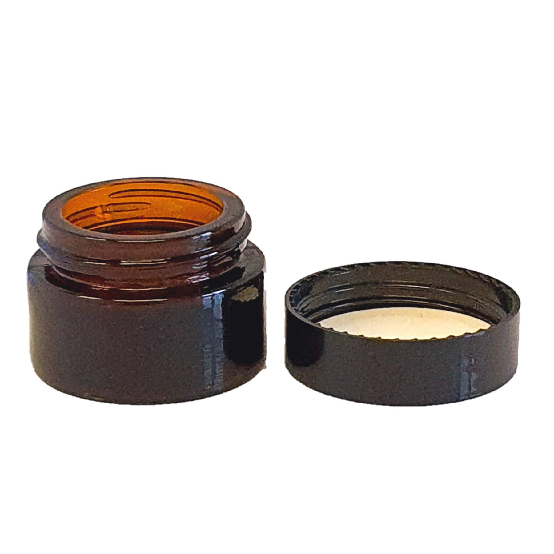 Brown Glass Cosmetic Jars 10ml with Black Screw Lids - 6 Pack Small Travel Size Containers for Creams, Lotions & Makeup | Perfect for DIY Skincare, Sample Products & Portable Beauty Storage