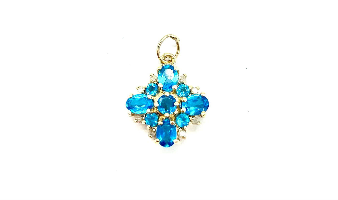 Blue Topaz Cross Pendant Necklace - Sterling Silver Jewelry for Women - Perfect for Gifts, Baptism, Confirmation & Everyday Wear
