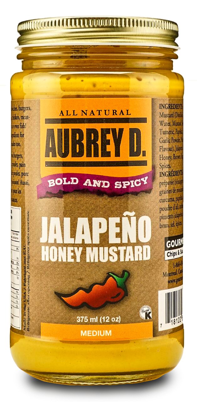 **Aubrey D. Jalapeno Honey Mustard Sauce - Gluten-Free, Spicy & Sweet Condiment for BBQ, Hot Dogs, Burgers, Salads & More (12-Pack, 12 oz Bottles) - Perfect for Grilling, Picnics & Party Dips**