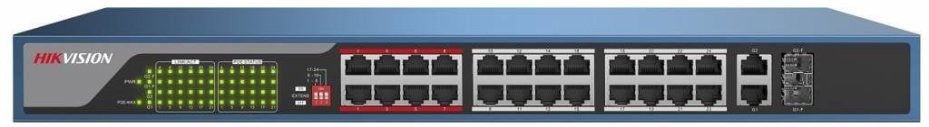 DS-3E0326P-E 24 Port PoE Switch with 250m PoE Range - Ideal for Office Networks, Security Cameras & Smart Home Devices
