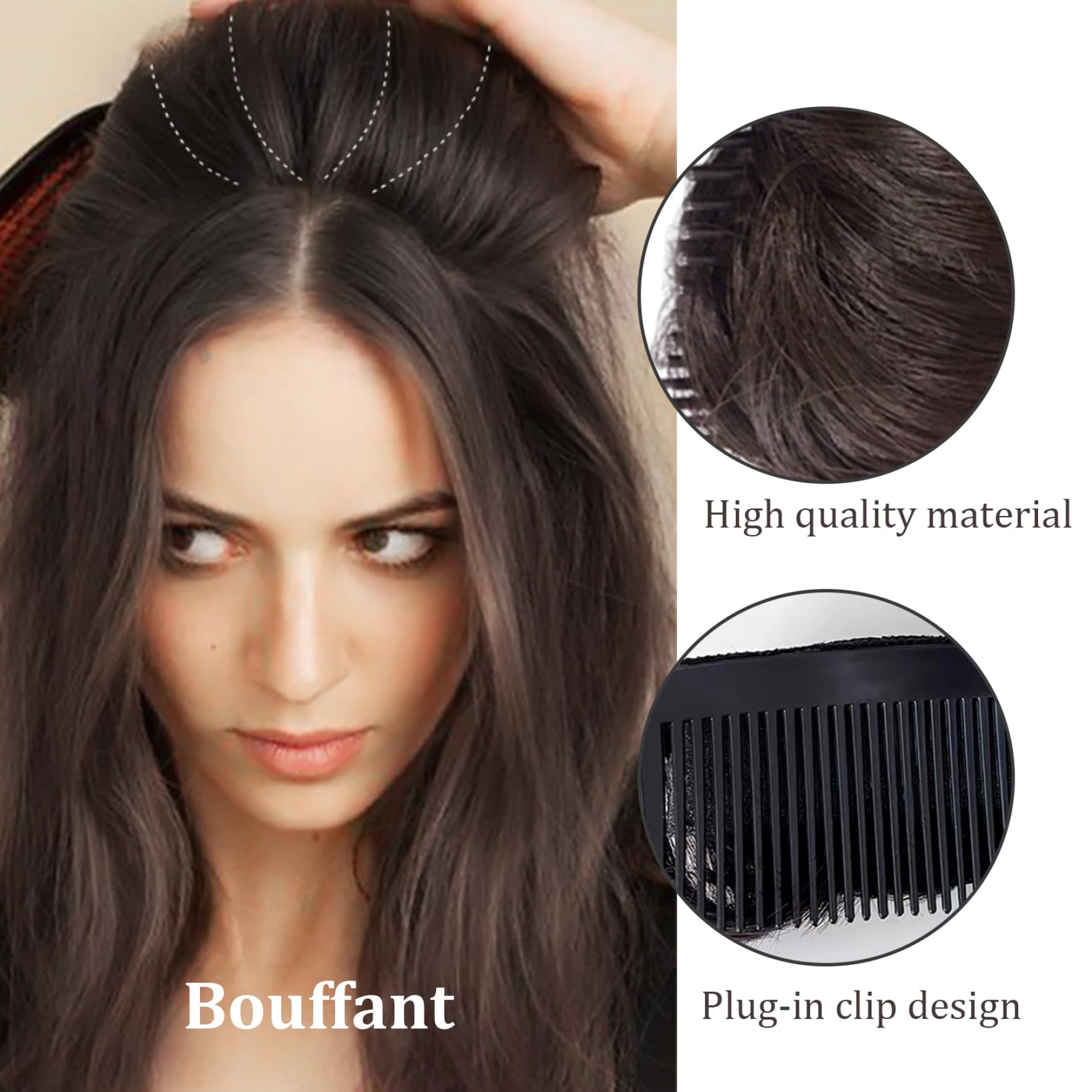 VIEWS Bump Puff Maker Hair Extensions - Brown Hair Accessories for Volume & Lift | Perfect for Updos, Ponytails & Special Occasions