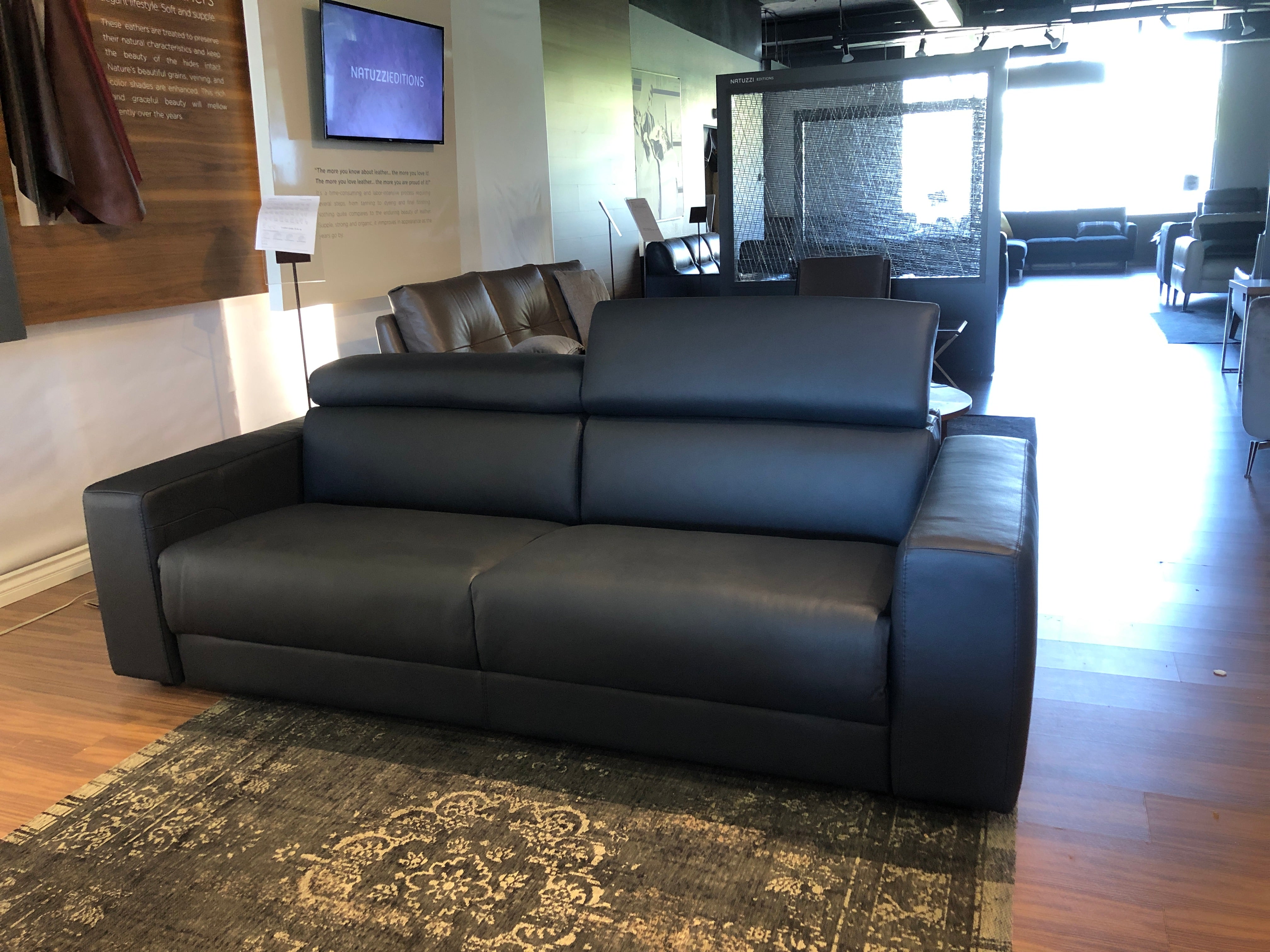 Innova Italia EMPIRE Leather Sofa Bed - Convertible Sleeper Sofa for Living Room, Guest Room & Small Spaces | Premium Genuine Leather | Modern Design | Comfortable Seating & Sleeping Solution