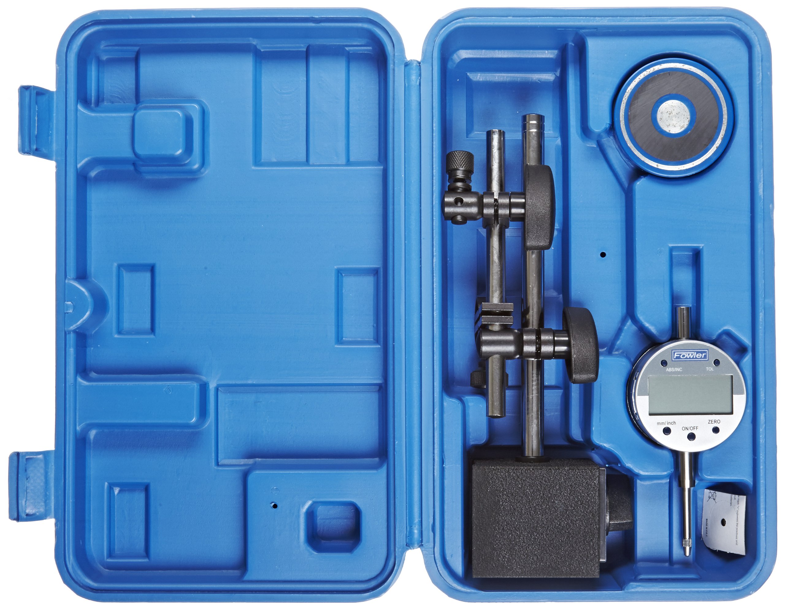 Fowler 54-585-075 Fine Adjust Magnetic Base with Indi-X Blue Electronic Indicator Set - 0.0005