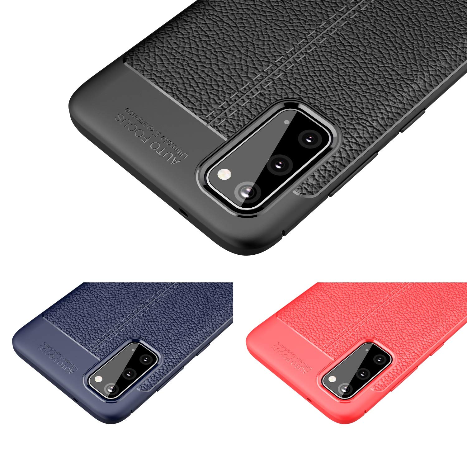 Premium Leather Texture Shockproof Case for Samsung Galaxy S20 - Anti-Scratch Protective Cover with Impact Absorption (Blue) | Perfect for Daily Use, Travel & Outdoor Activities