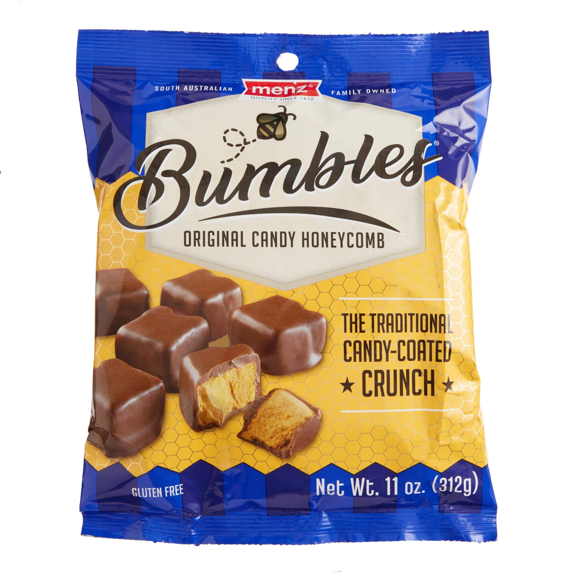 Menz Honeycomb Chocolate Candy - Traditional 11oz Bag - Crunchy Honey Toffee Chocolate - Perfect for Gifts, Parties & Dessert Toppings