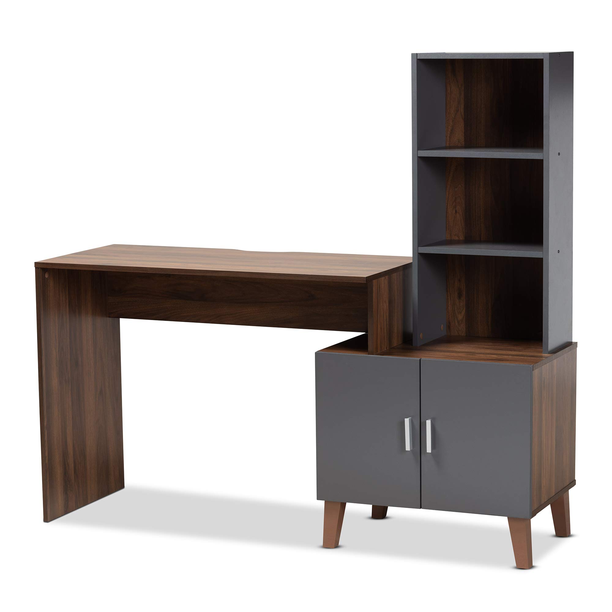 Baxton Studio Jaeger Desk Grey Walnut - Home Office Furniture