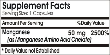 PureControl Chelated Manganese 50mg - 100 Capsules | High Absorption Manganese Supplement for Bone Health & Metabolism Support | Ideal for Athletes & Active Lifestyles