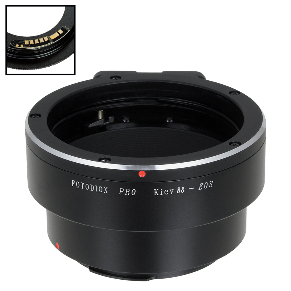 Fotodiox Pro Lens Mount Adapter - Kiev 88 to Canon EOS EF/EF-S SLR Camera Adapter with v10 Focus Confirmation Chip - Perfect for Vintage Lens Photography & Film Making