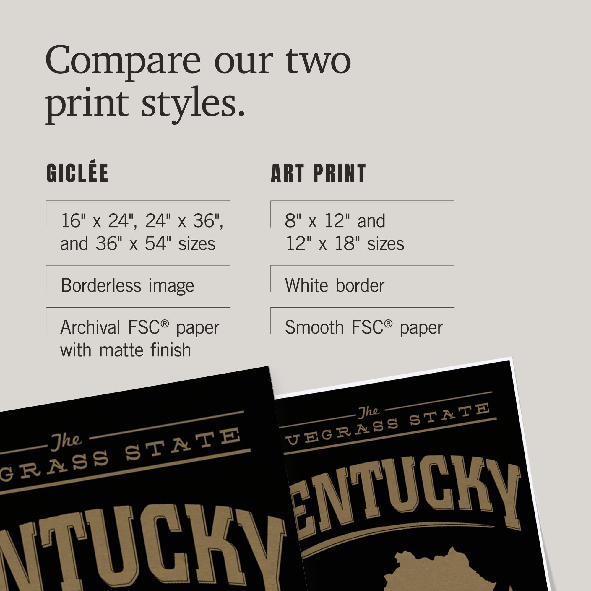 Lantern Press 16x24 Inch Giclee Art Print - Kentucky State Pride Gold on Black Wall Decor - Perfect for Home, Office & Gift Giving