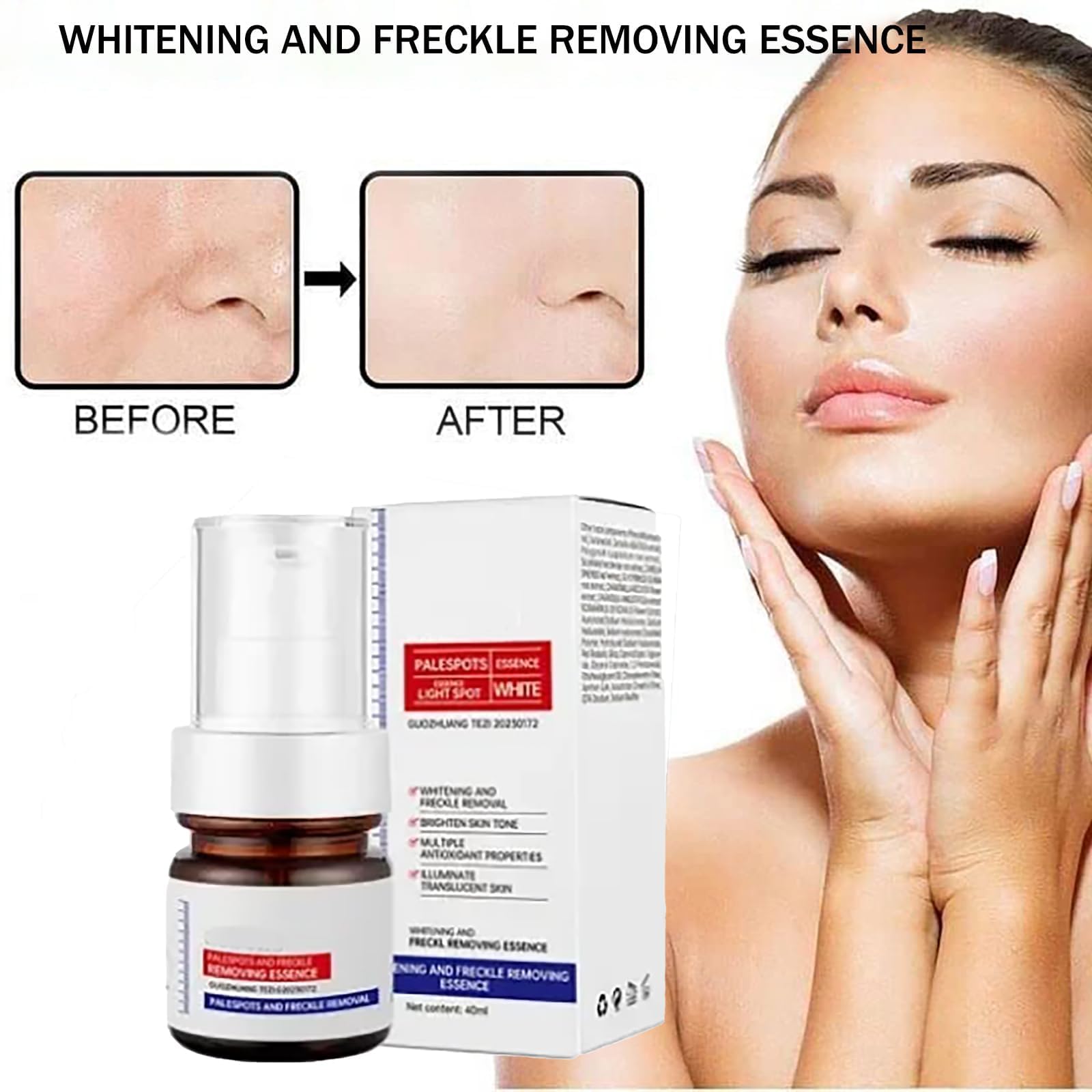 Korean Vitamin C Brightening Essence & Cream Set - Anti-Aging Face Serum with Hyaluronic Acid for Glowing Skin | Day & Night Skincare Routine for Dark Spots & Uneven Tone