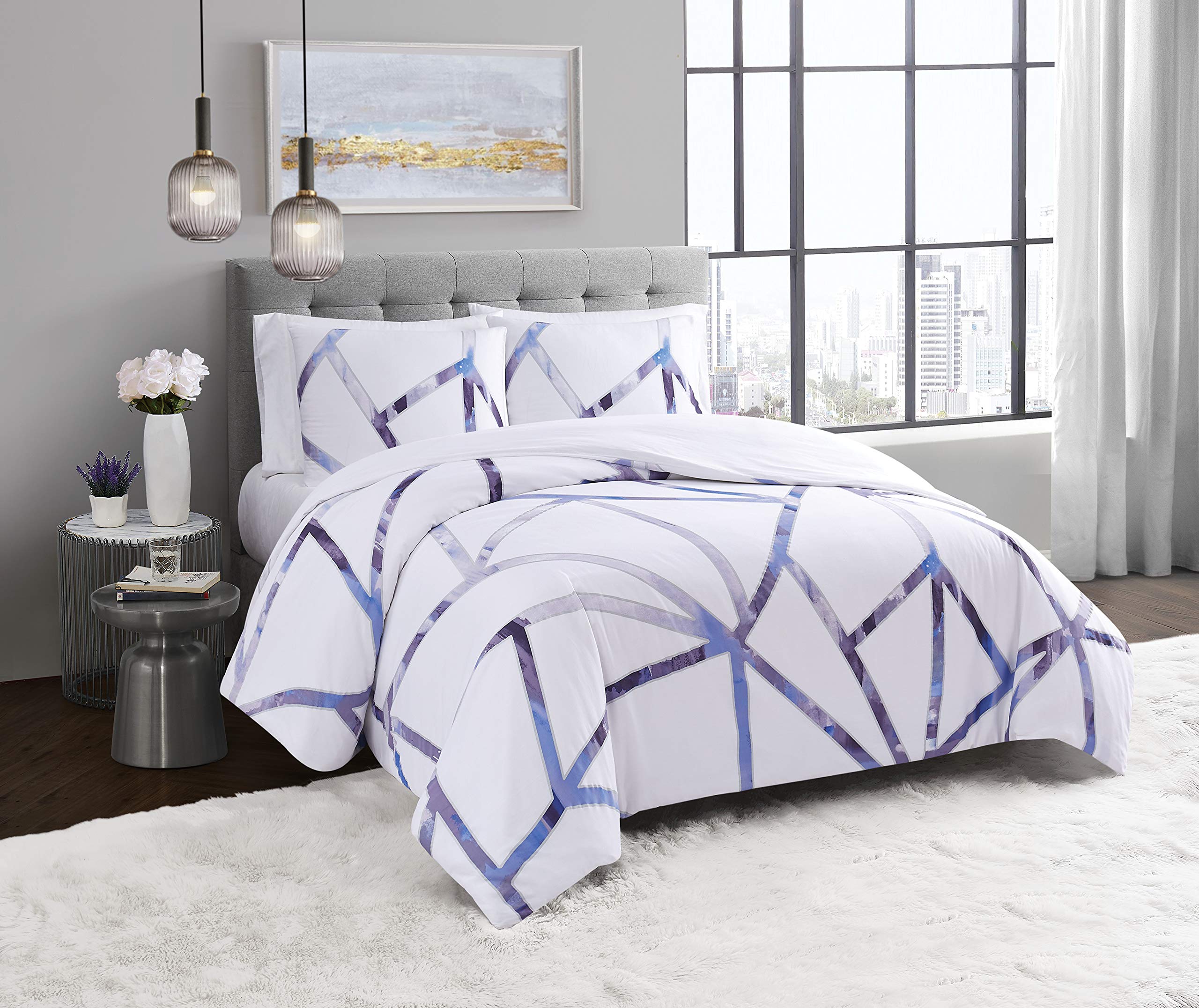 Vince Camuto King Size Comforter Set - Obelis Metallic Luxury Bedding Collection | Soft & Breathable for All Seasons | Perfect for Master Bedroom, Guest Room, or Dorm Decor
