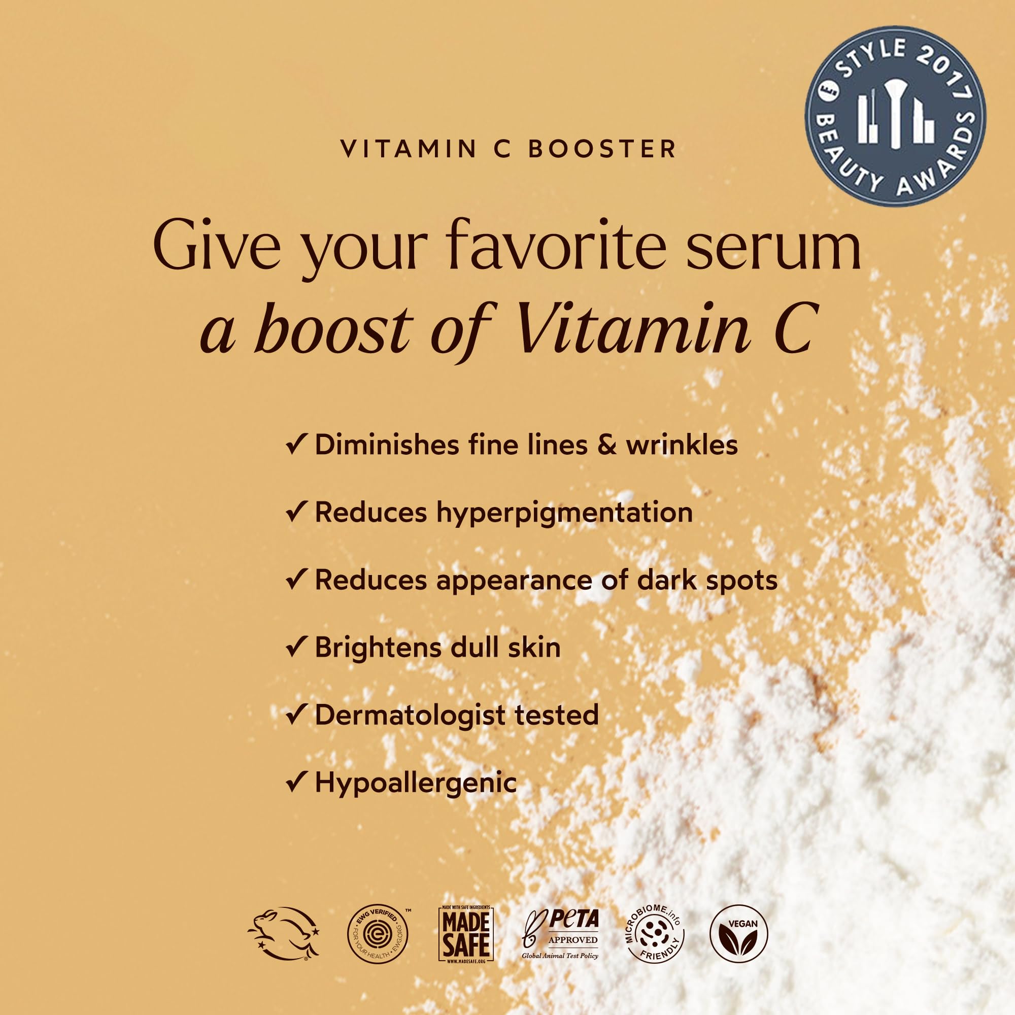 True Botanicals Vitamin C Booster Powder for Dark Spots & Skin Brightening with Ferulic Acid | Dermatologist Tested, Vegan & All Natural | Supercharge Serums & Moisturizers | 0.5 oz (14g) | Perfect for Daily Skincare Routine & Anti-Aging Treatment