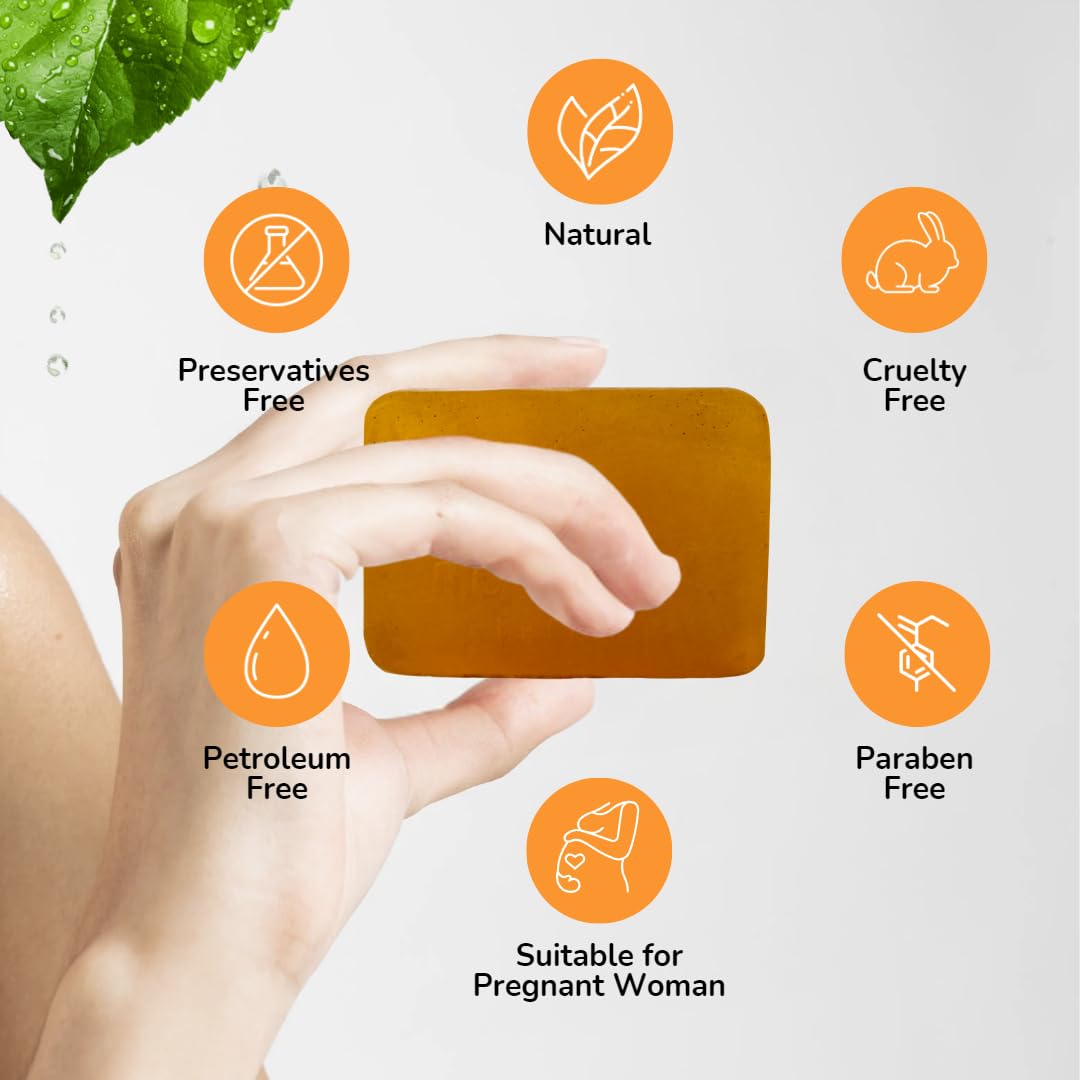 Rosenia Ayurveda Natural Saffron & Sandalwood Handmade Soap Bar | Organic Skincare for Dry & Sensitive Skin | Perfect for Daily Bathing, Spa & Gift Sets