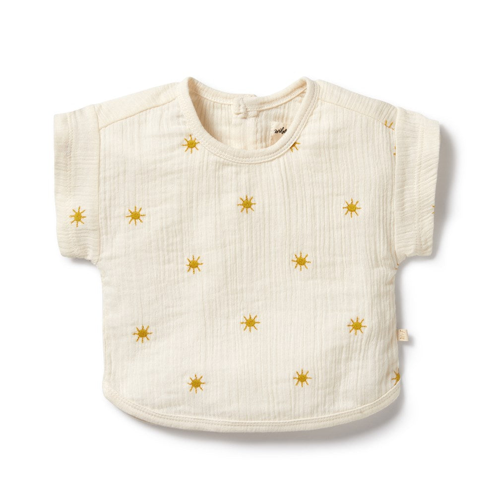 Sunshine Organic Crinkle Tee - Soft & Stylish Women's T-Shirt for Casual Wear | Eco-Friendly Cotton Top for Everyday Comfort