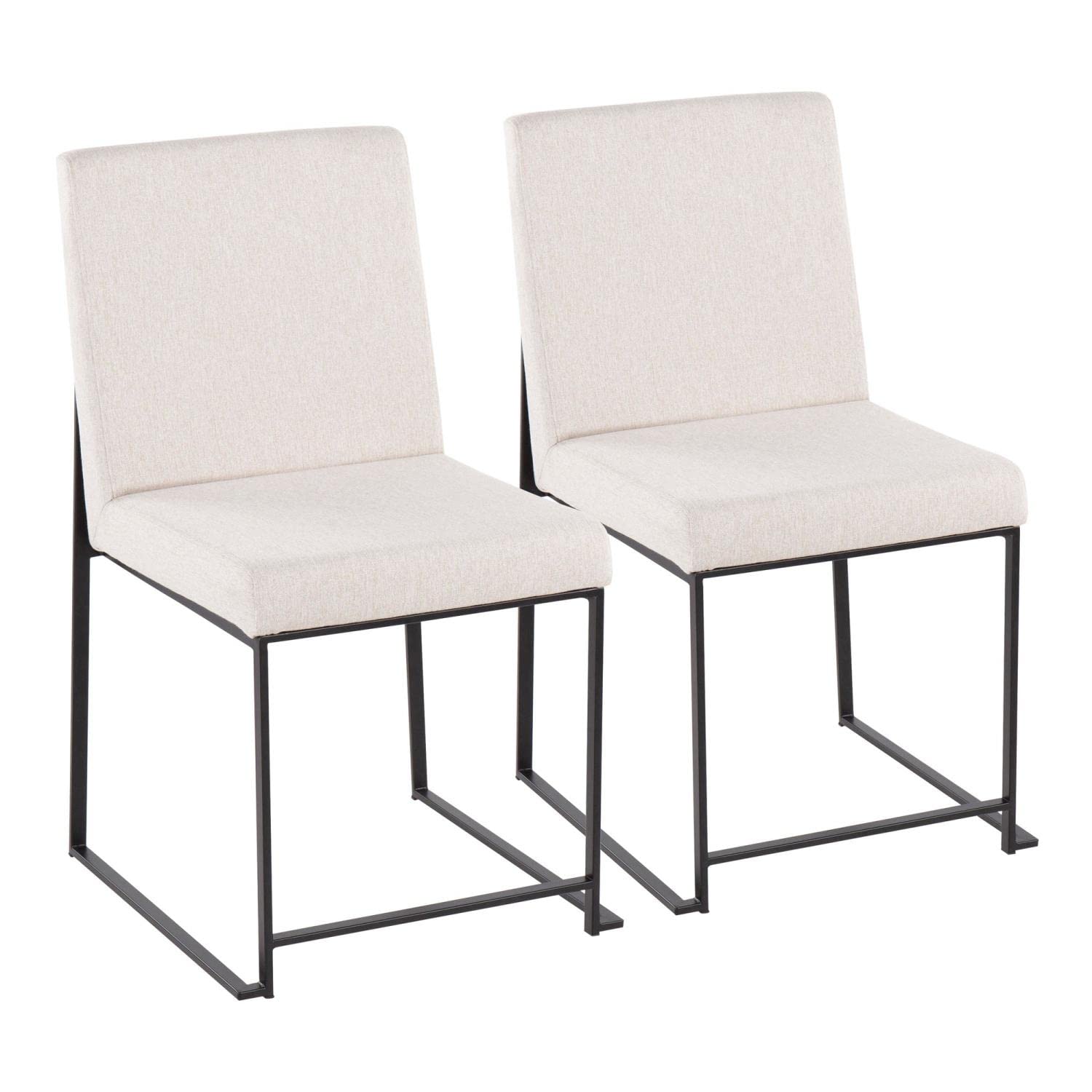 LumiSource High Back Fuji Dining Chair Set of 2 - Modern Upholstered Kitchen Chairs for Dining Table - Comfortable Contemporary Seating for Home, Restaurant & Office Use