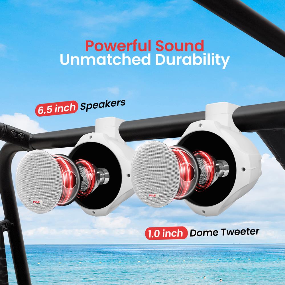 6.5 Inch Marine Wakeboard Tower Speakers - Waterproof Bluetooth Boat Speakers for Wakeboarding, Skiing, and Water Sports - Perfect for Boats, Yachts, and Outdoor Adventures