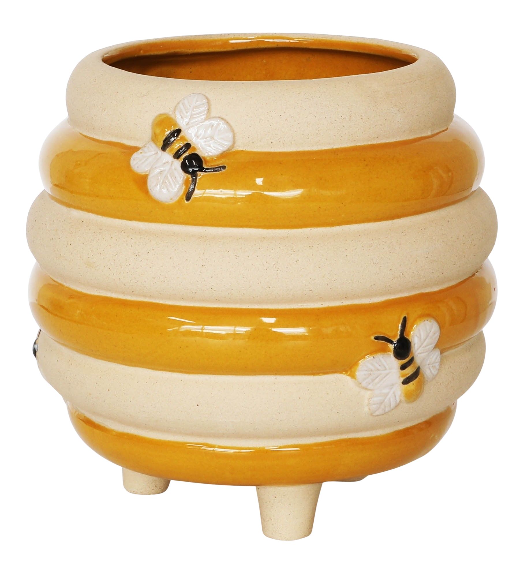 Beehive Planter - 15cm Honeycomb & Sand Decorative Flower Pot for Succulents, Herbs, and Indoor Plants | Perfect for Home, Office, and Garden Decor