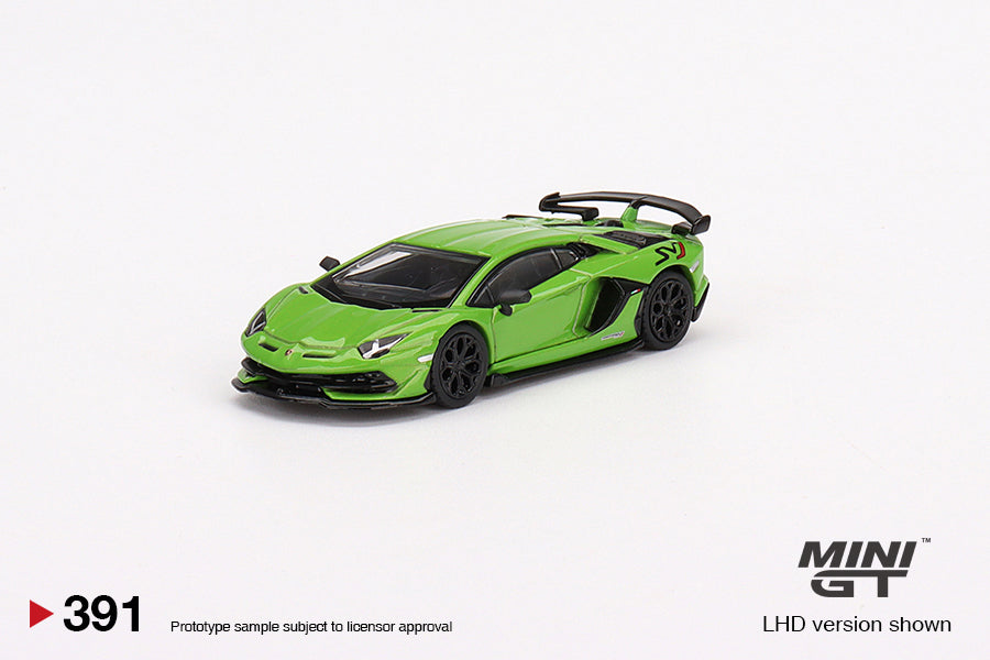 MINIGT 1:64 Scale Lamborghini Aventador SVJ Diecast Model Car - Green (Verde Mantis) - Perfect for Collectors, Display & Racing Simulation