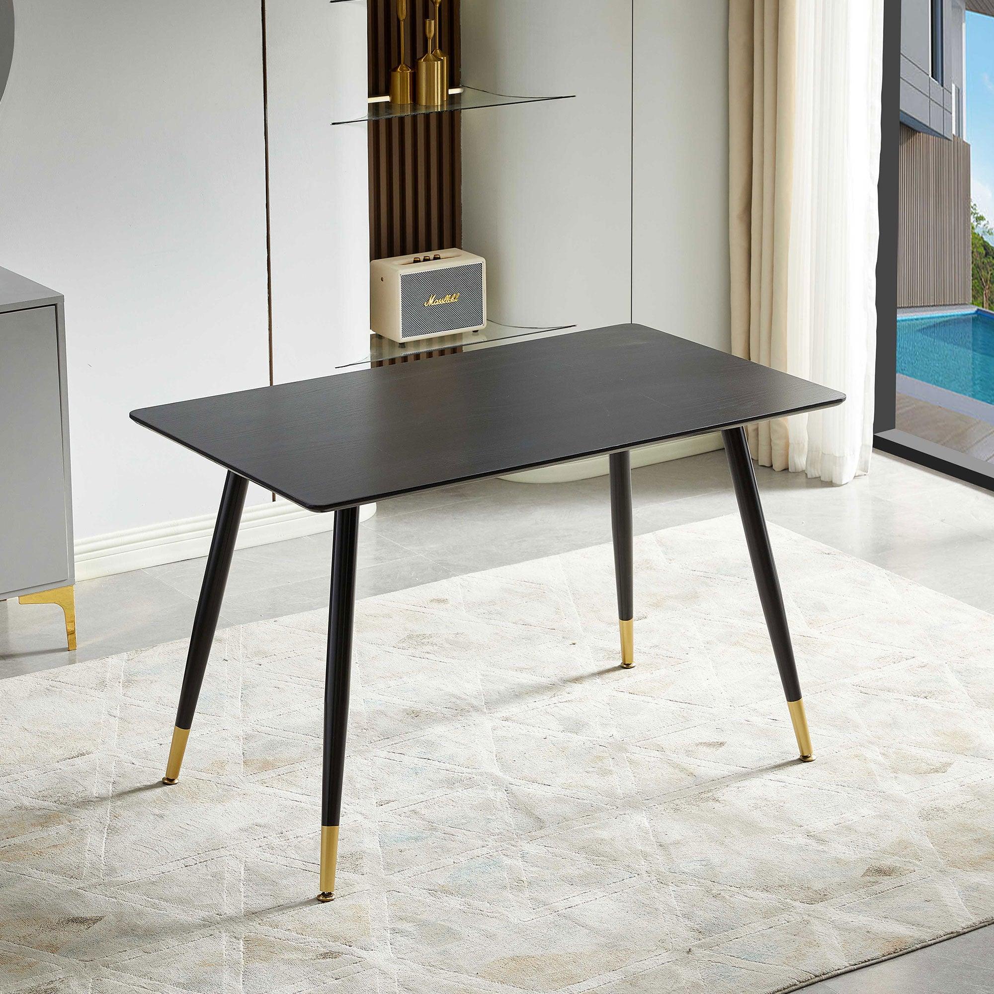 Modern Black MDF Kitchen Dining Table - Stylish & Durable for Smart Homes | Perfect for Small Spaces, Apartments & Contemporary Dining Rooms
