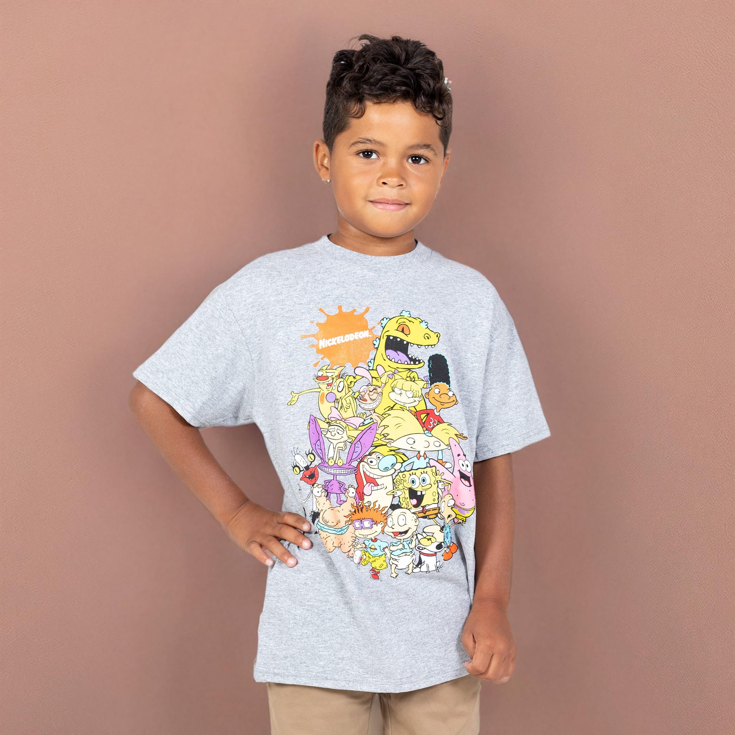 SpongeBob SquarePants Rugrats Hey Arnold Rocko Graphic T-Shirt 3-Pack | 90s Nickelodeon Cartoon Tees for Men & Women | Perfect for Casual Wear, Cosplay & Nostalgic Gifts
