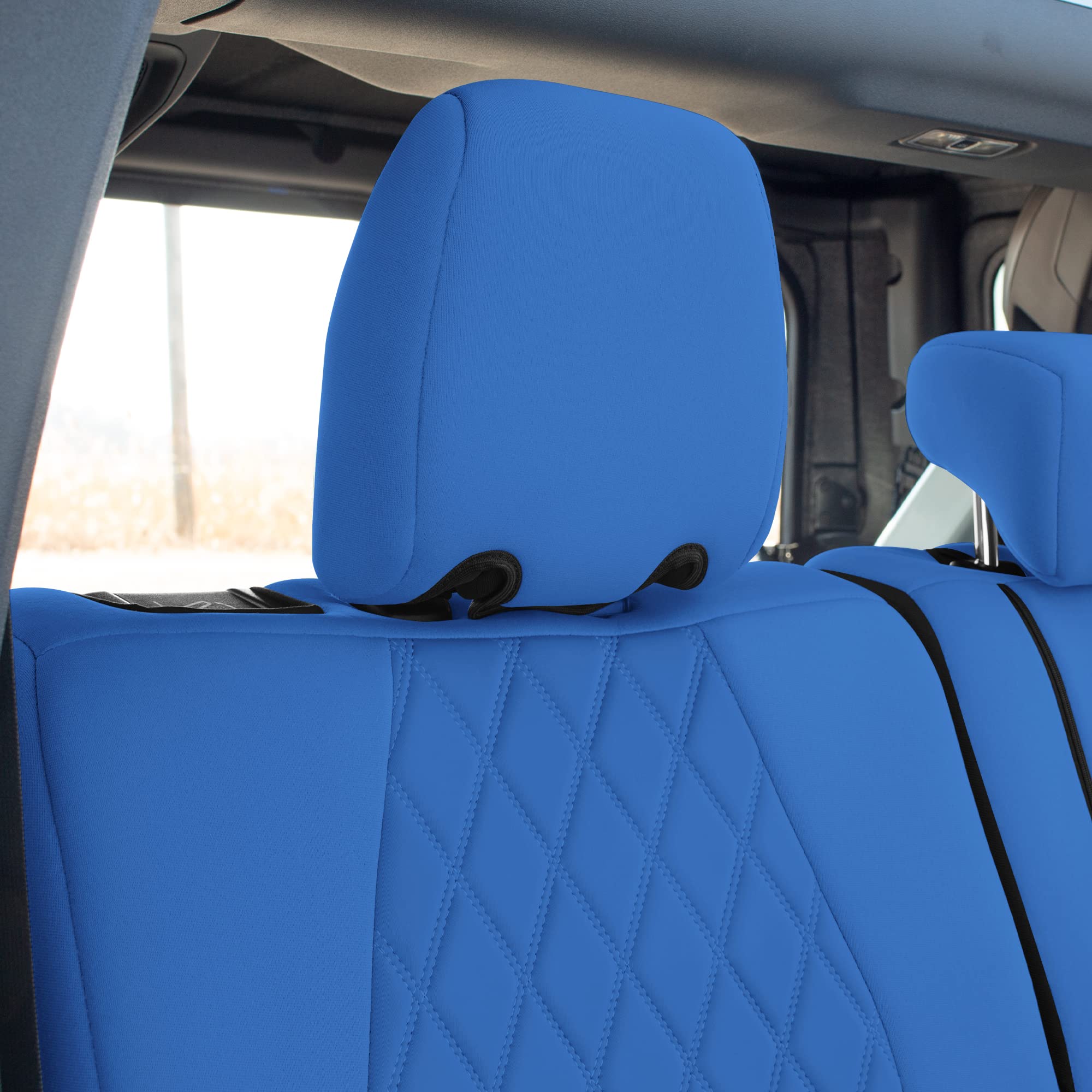 Custom Fit Neoprene Seat Covers for Ford Bronco 2021-2022 - Water Resistant Neosupreme Front & Rear Set in Solid Gray | Perfect for Off-Roading, Camping & Daily Commute