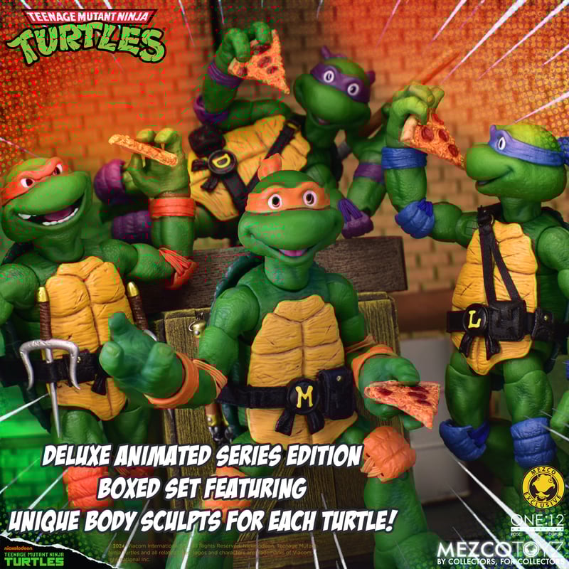 Teenage Mutant Ninja Turtles Deluxe Animated Series Action Figure - Mezco One:12 Collective - Collectible TMNT Toy for Fans & Display - Perfect for Gifts, Collections & Home Decor