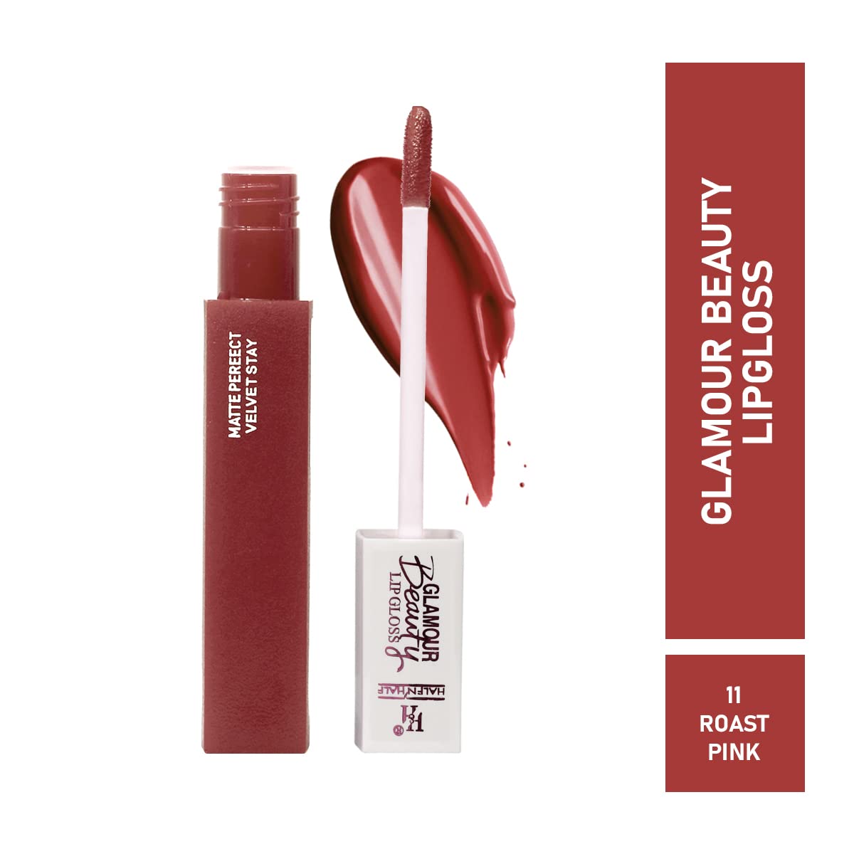 Half N Half Lip Glosses Roast Pink Matte - Long Lasting Hydrating Lip Gloss for Women, Perfect for Everyday Wear & Special Occasions