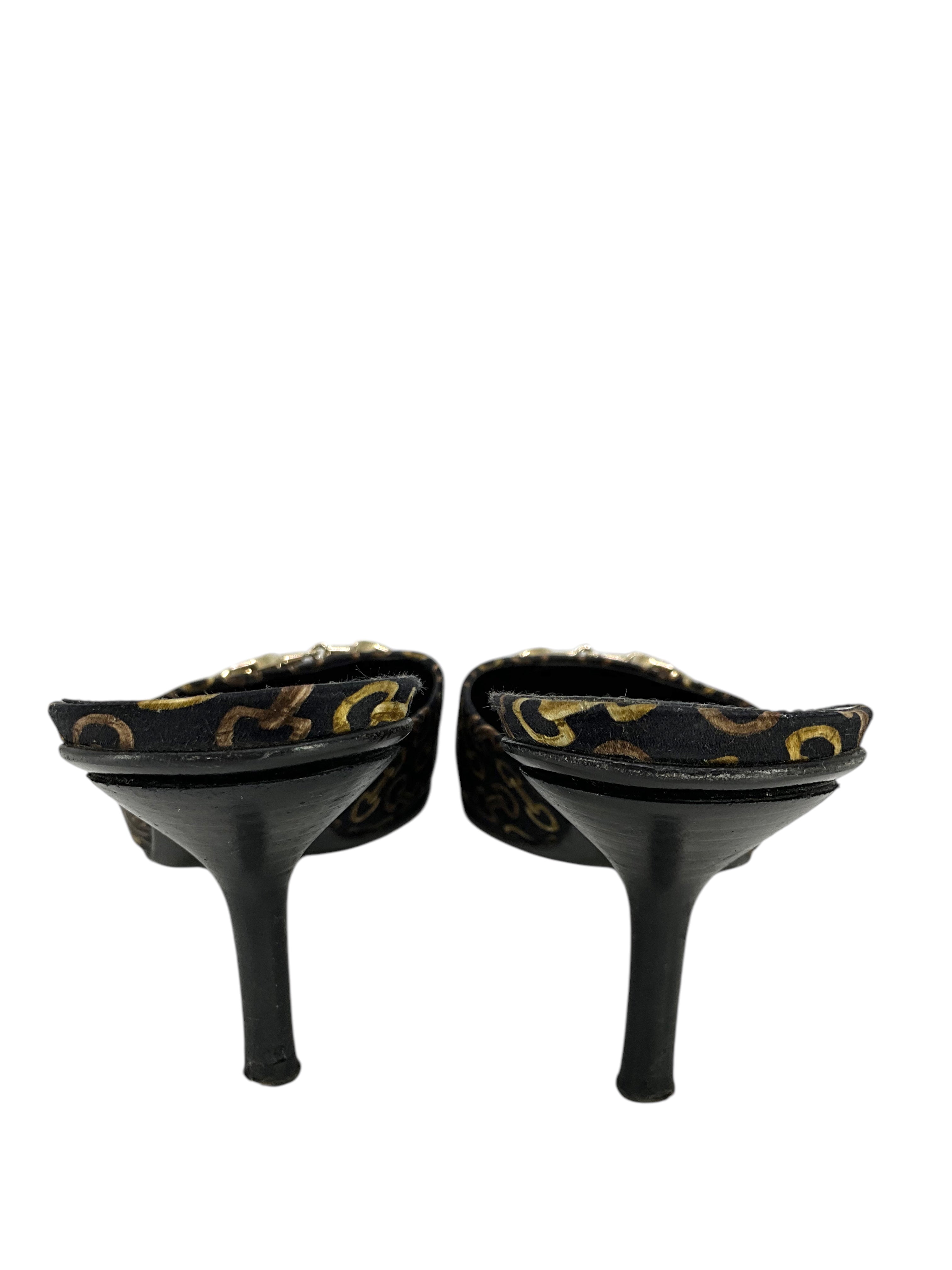 Gucci Horsebit Canvas Print Point Toe Mules Women's Size 6.5 - Classic Luxury Loafers for Office, Travel & Casual Outfits