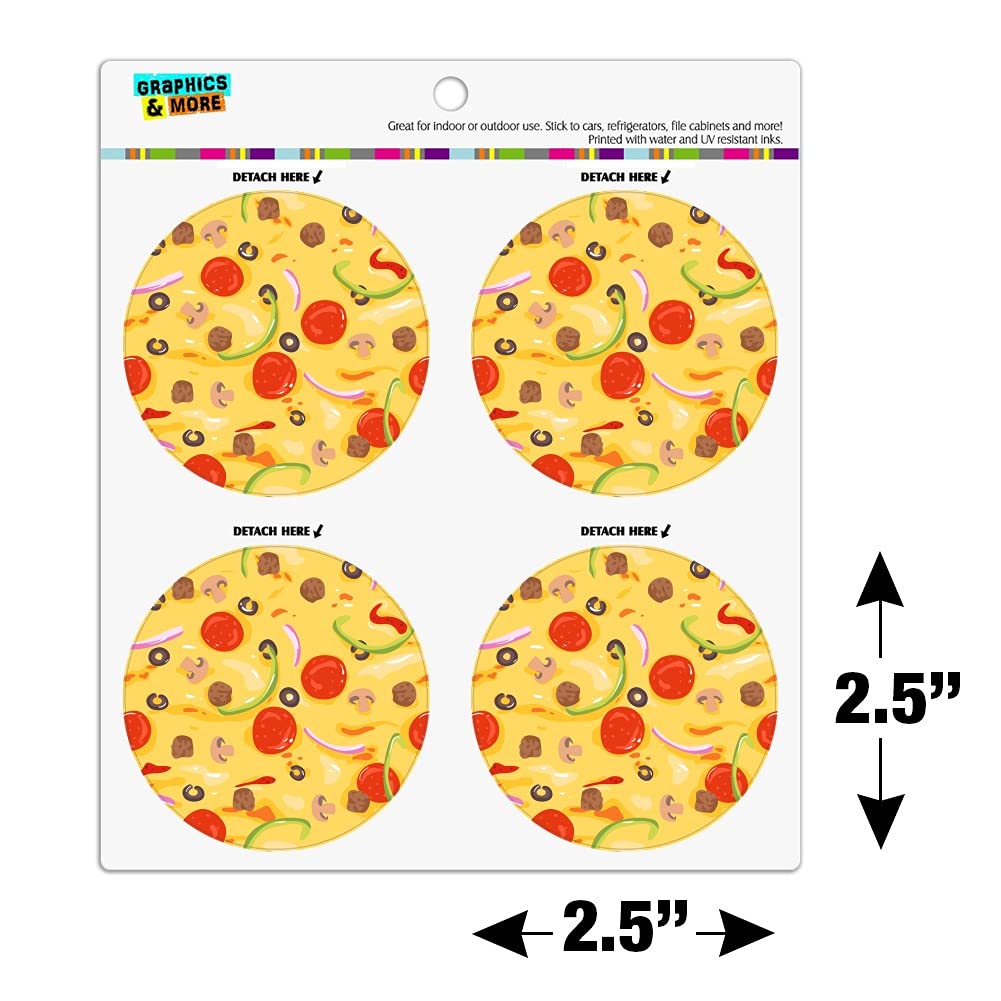 Pepperoni, Olives & Onions Pizza Pattern Vinyl Fridge Magnets Set - Fun Kitchen Decor for Refrigerator, Lockers & Whiteboards - Perfect for Home, Office & Dorm Room Organization
