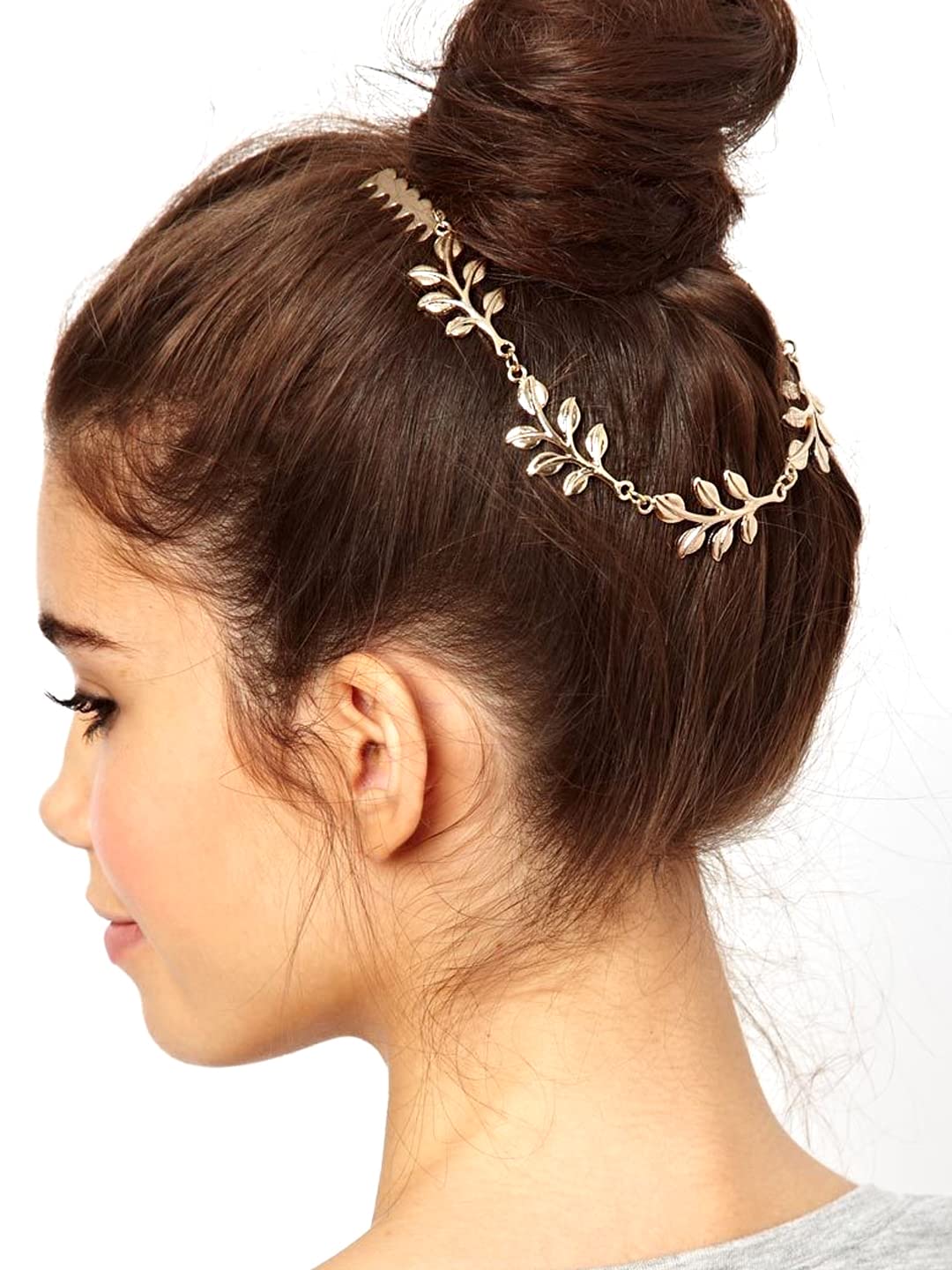 Yellow Chimes Hair Comb Pin - Gold Tone Floral Hair Clip for Women & Girls - Perfect for Weddings, Parties & Everyday Styling