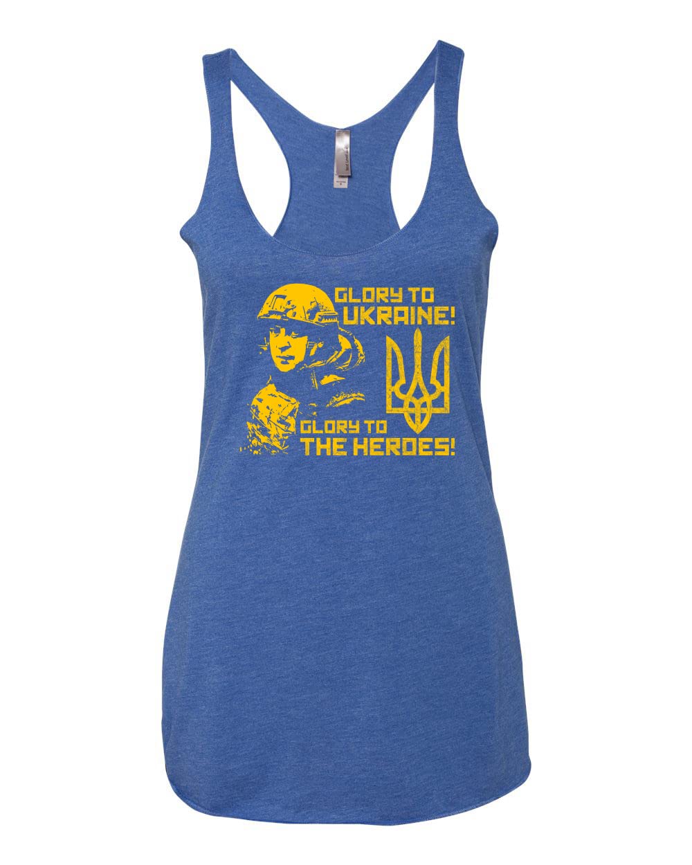 Zelensky Ukraine Heroes Political Tri-Blend Racerback Tank Top - Comfortable & Patriotic Tee for Protests, Rallies & Everyday Wear