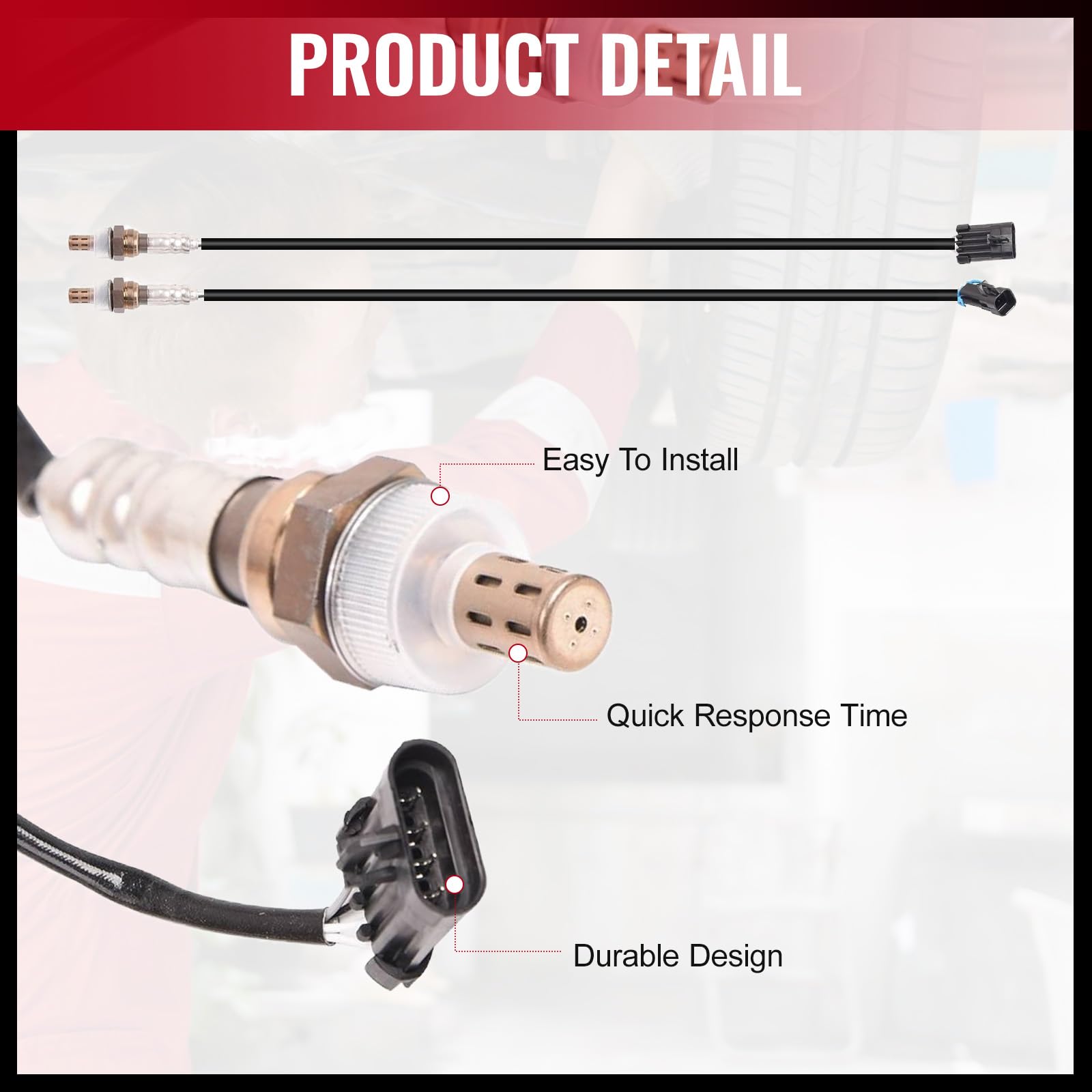 Bapmic Upstream & Downstream Lambda O2 Oxygen Sensor Compatible with Cadillac Chevrolet GMC 19178116 - Improve Engine Performance & Fuel Efficiency