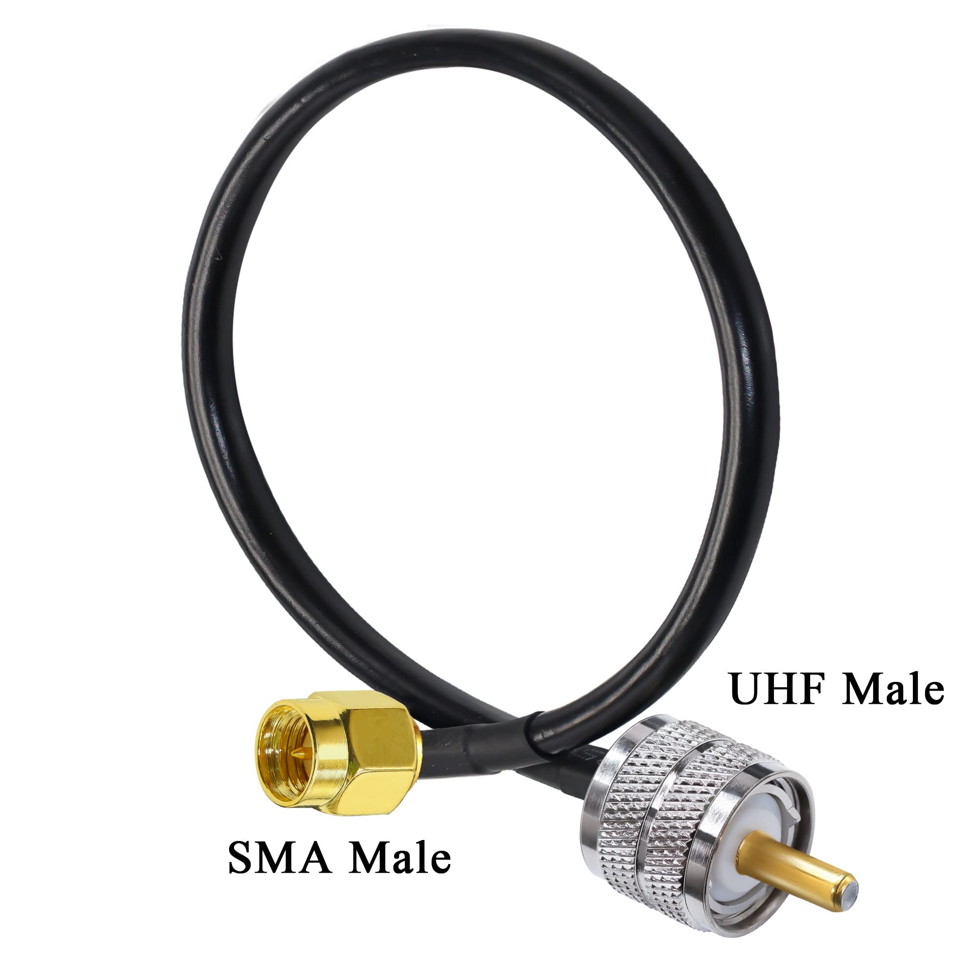 TUOLNK SMA to UHF Extension Cable RG58 12inch (30cm) SMA Male to SO239 Male WiFi Antenna Pigtail PL-259 RF Coax Assembly Cable - for CB Radio, Ham Radio, Wireless Routers & Signal Boosters (2 Pack) - Perfect for Home, Office & Vehicle Communication Setup