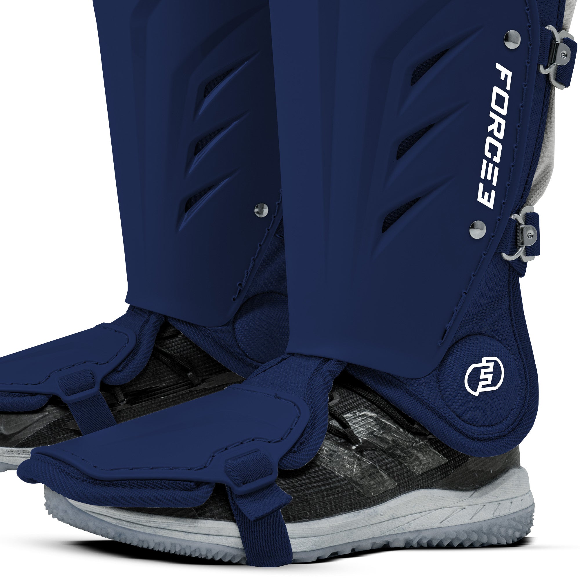 FORCE3 XS3® PRO ELITE Baseball Catcher Leg Guards - Adult Size | Lightweight Protective Gear for PitchCom® System | Perfect for MLB, College & Youth Games