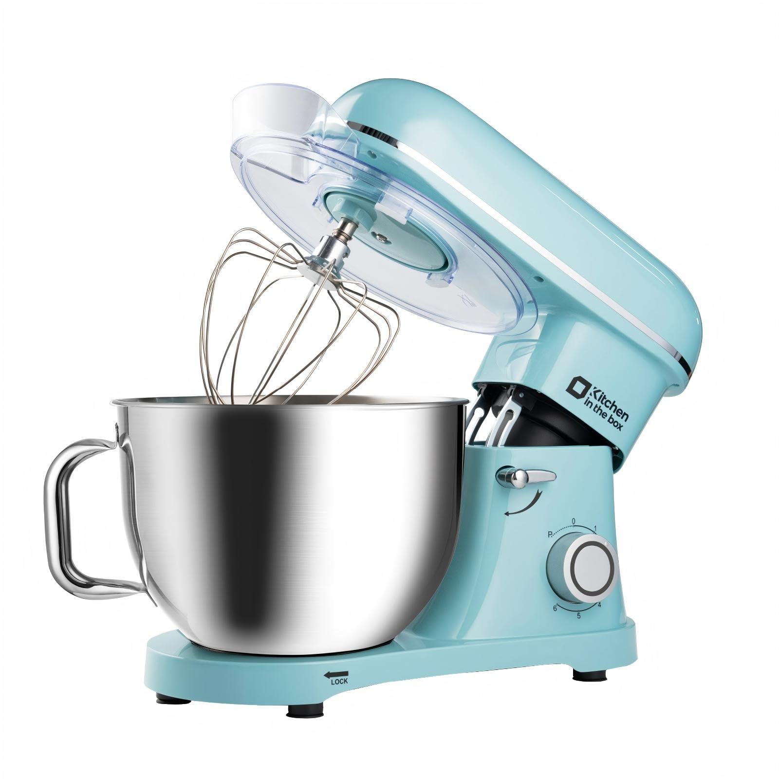 900W 8.5QT Stand Mixer - Powerful Electric Kitchen Mixer with 6 Speeds, Large Capacity, Includes Egg Whisk, Dough Hook & Flat Beater - Perfect for Baking, Kneading Dough, Whipping Cream & Mixing Ingredients (Blue) - Ideal for Home Bakers & Cooking Enthusiasts